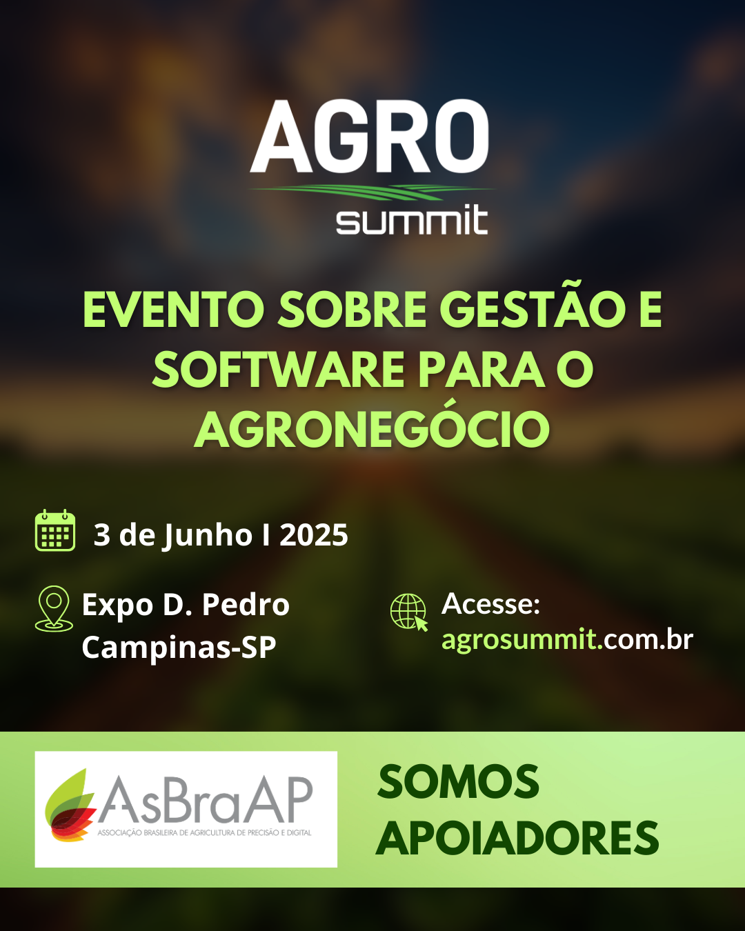 AsBraAP apoia evento sobre software e gestão no agronegócio
